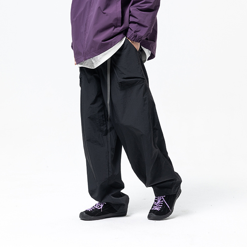 1M24 百搭素色繫帶造型工裝褲 兩色