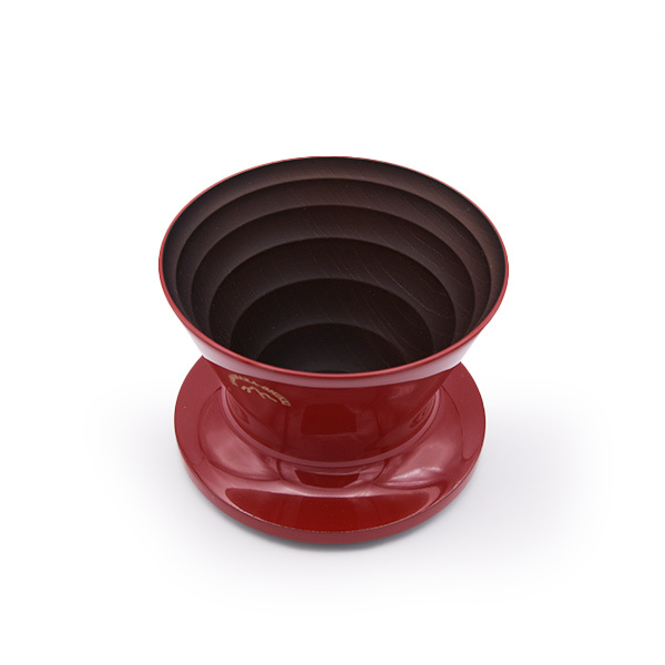 安清式木製濾杯(漆) 紅x咖啡