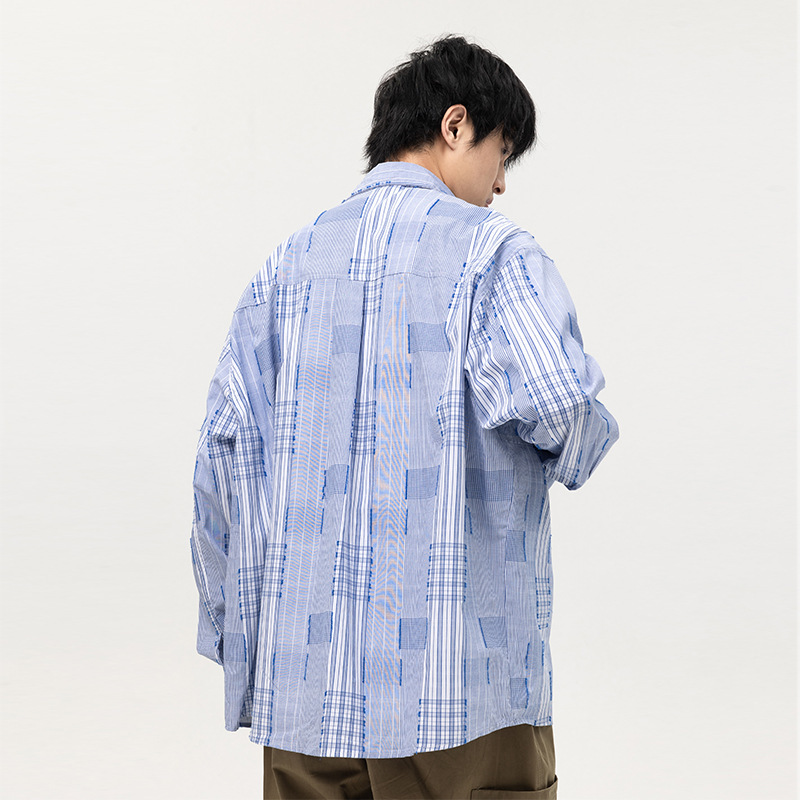 1M05 日系復古感交錯格紋襯衫 一色