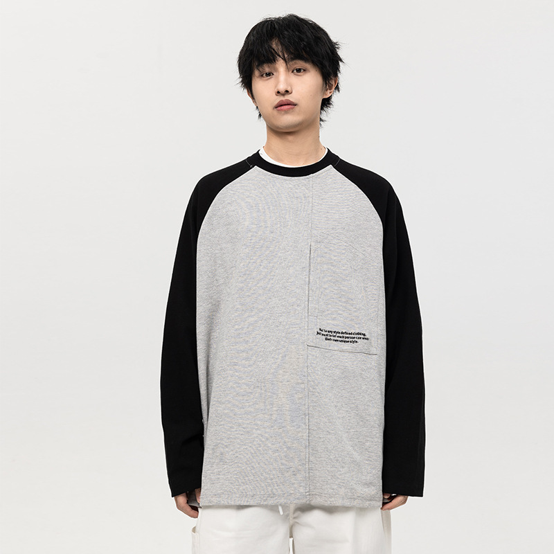 1M15 落肩感立體口袋刺繡上衣 兩色