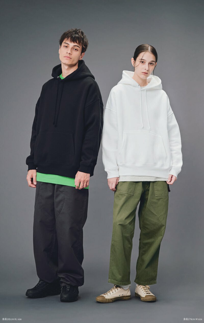 United Athle 10oz 寬版落肩帽T 內刷毛 日系 連帽T恤 素面 5631-01