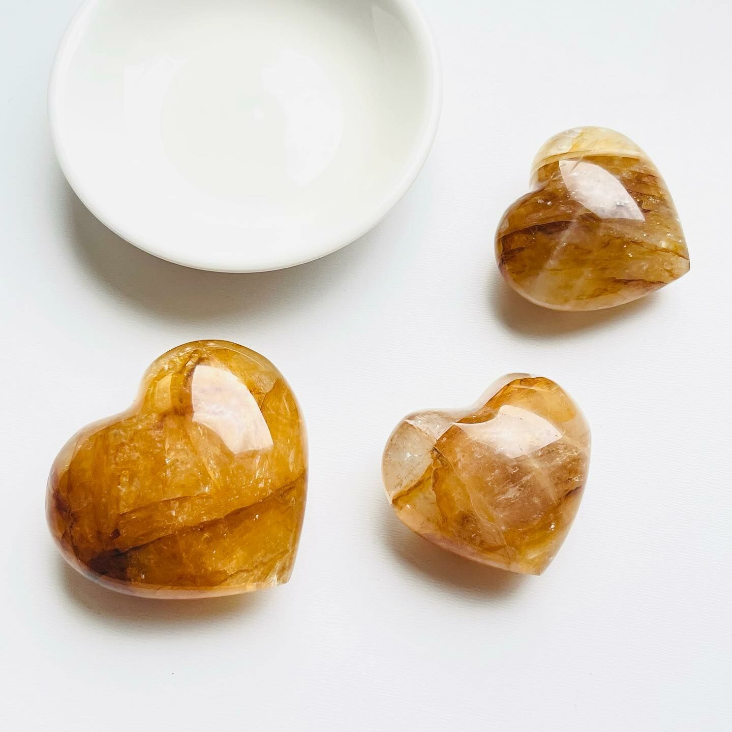 [原石] 黃金療癒者 /黃膠花 水晶愛心