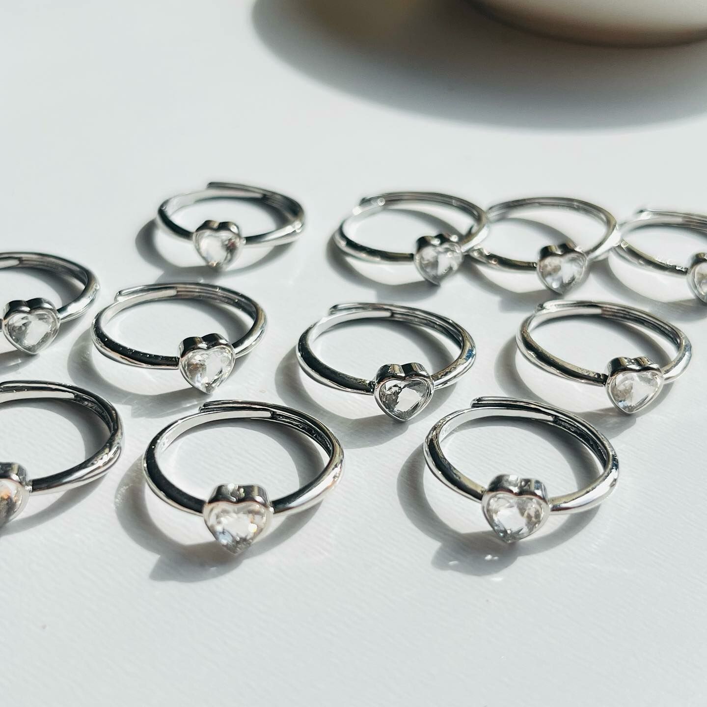 [原石] 白水晶戒指 愛心造型