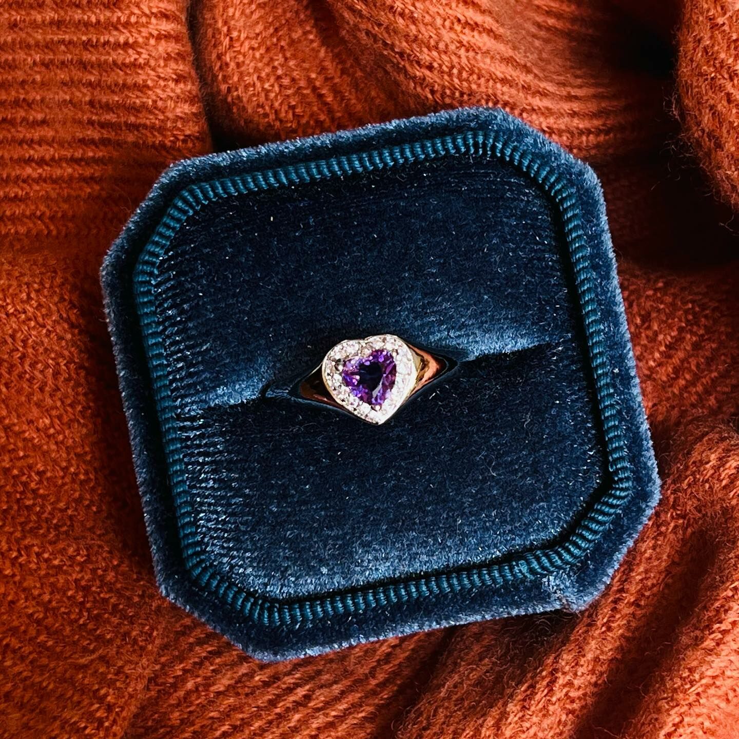 [原石] 紫水晶戒指 愛心造型