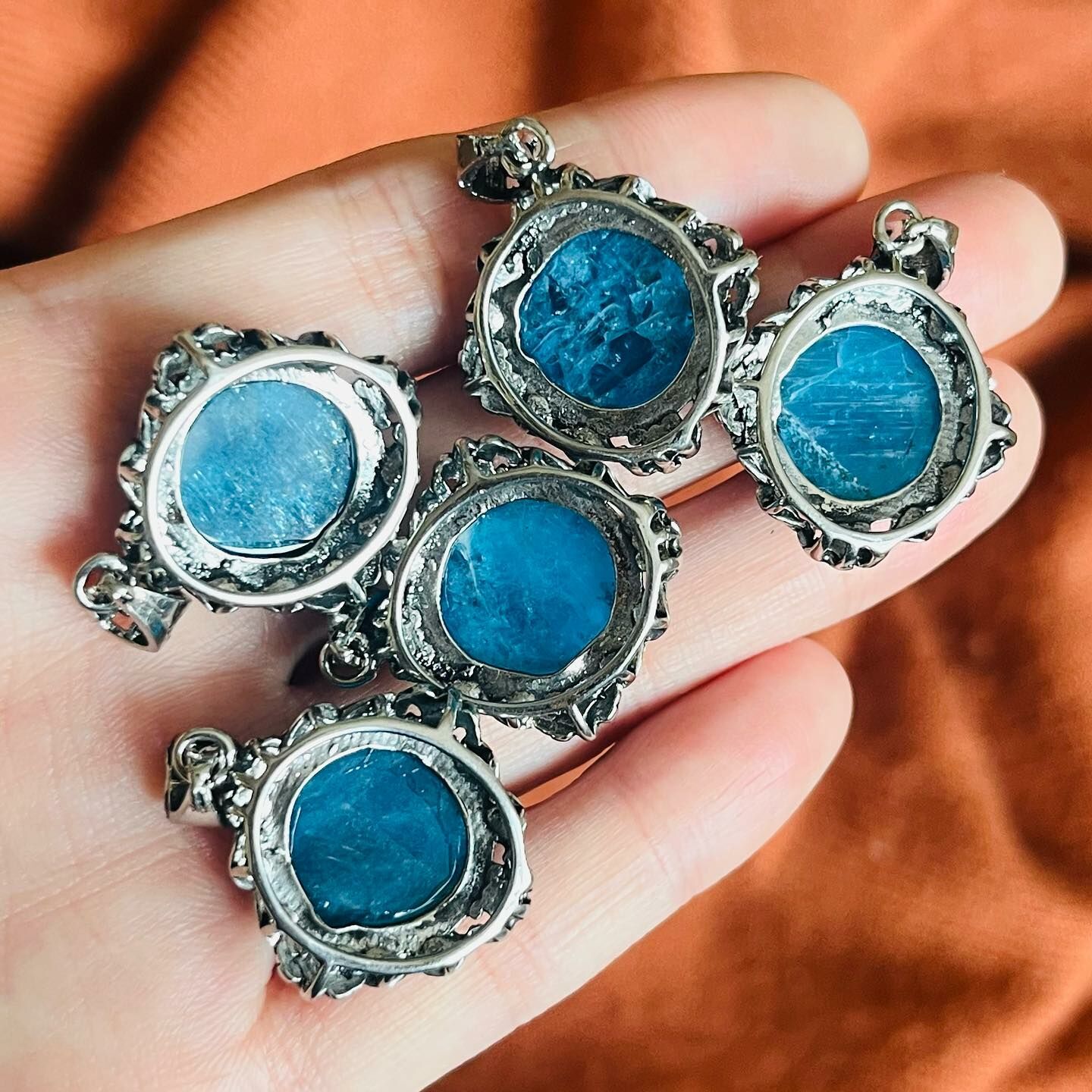 [原石] 藍磷灰石 項鍊吊墜