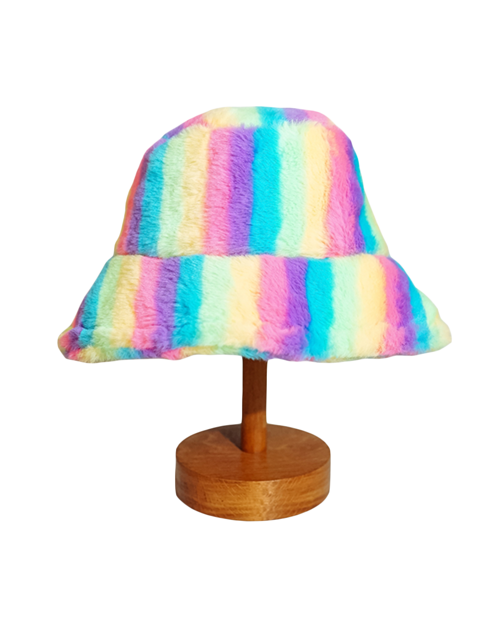 毛毛彩虹漁夫帽