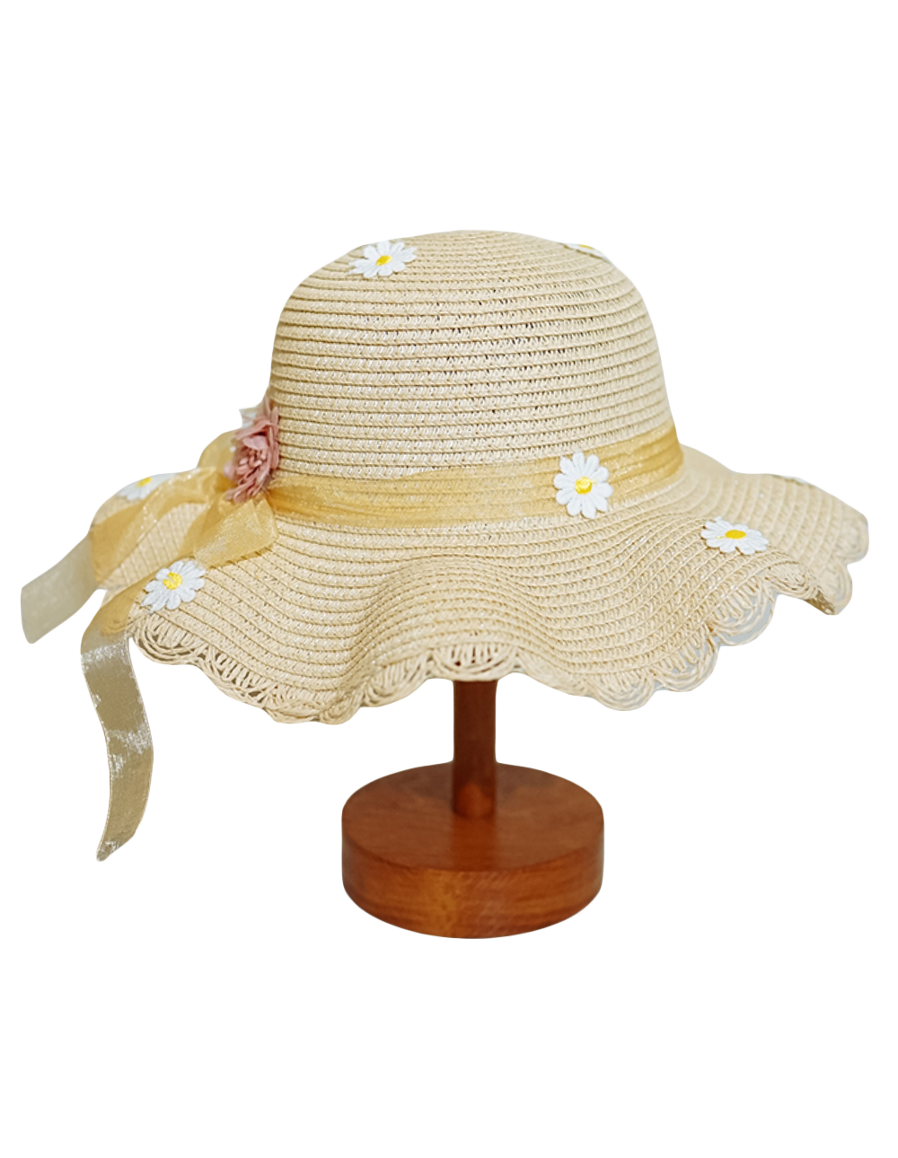兒童小花緞帶草帽