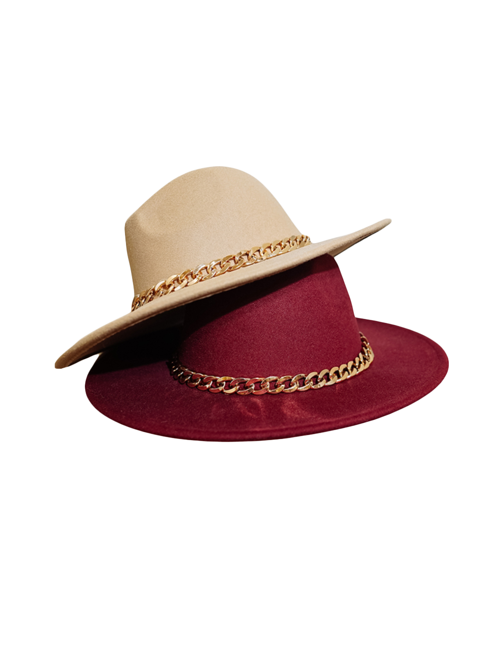 兩用可拆金鍊凹頂紳士帽