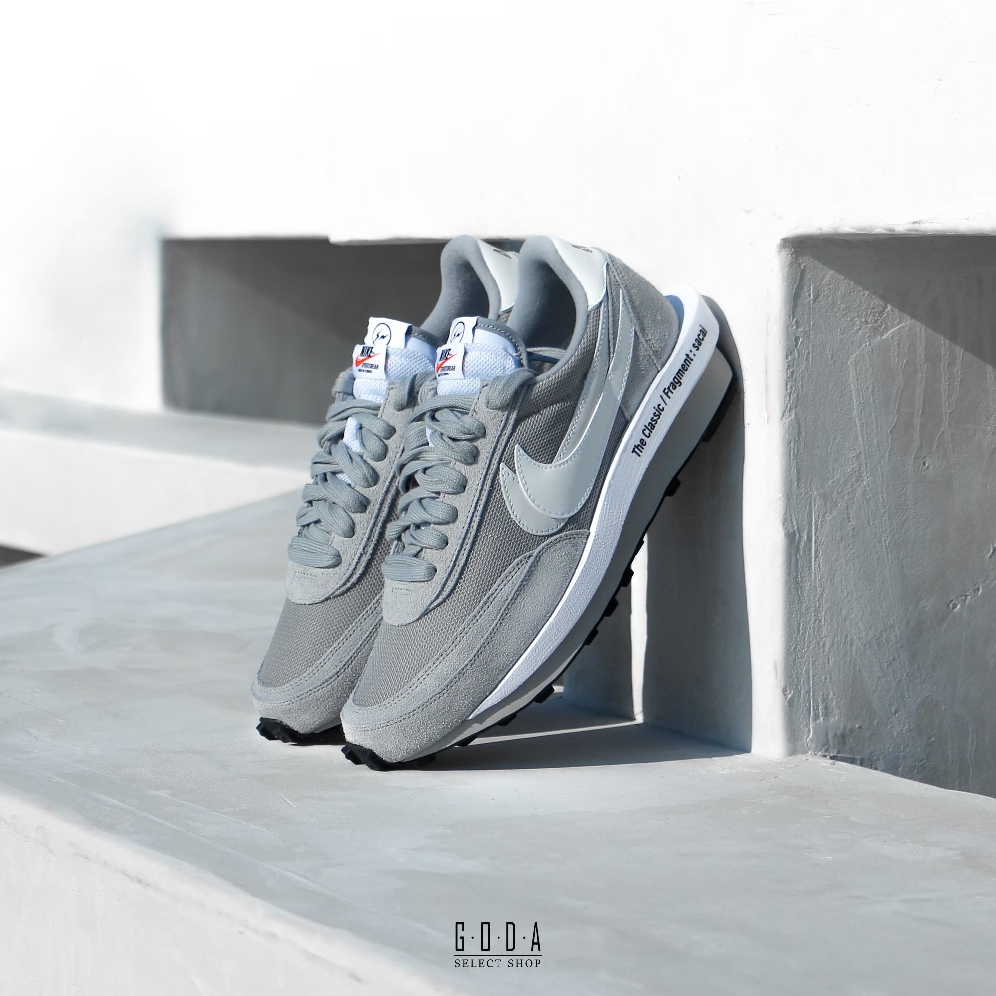 聯名款) Sacai X Fragment Design X Nike Ldwaffle 灰色閃電藤原浩
