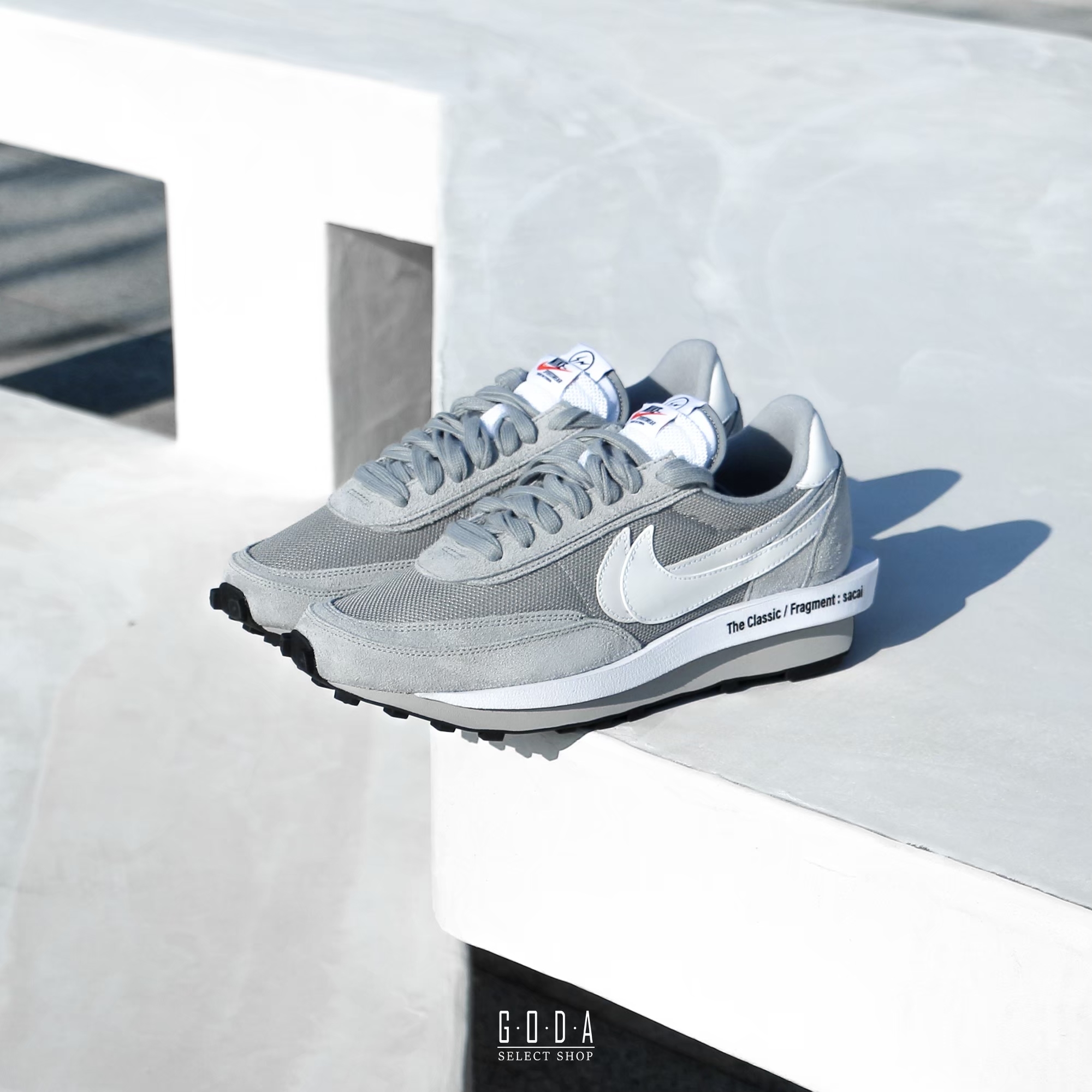 聯名款) Sacai X Fragment Design X Nike Ldwaffle 灰色閃電藤原浩
