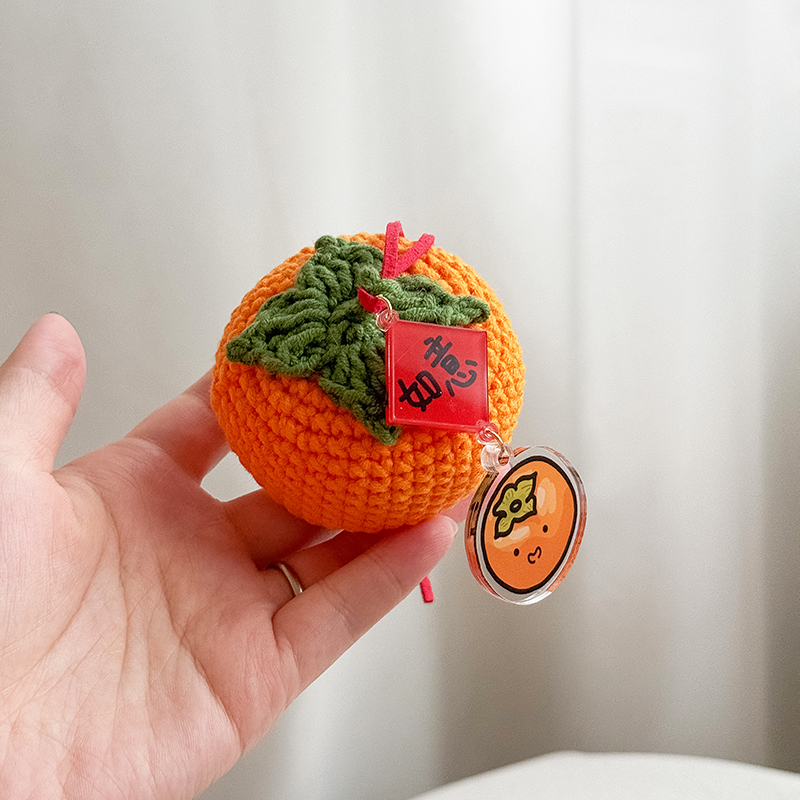 柿柿如意手作針織mix手繪吊牌掛飾