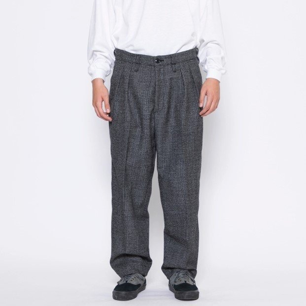2020AW WTAPS TUCK TROUSERS WOOL TWEED 錐形褲 格紋 羊毛 長褲 現貨