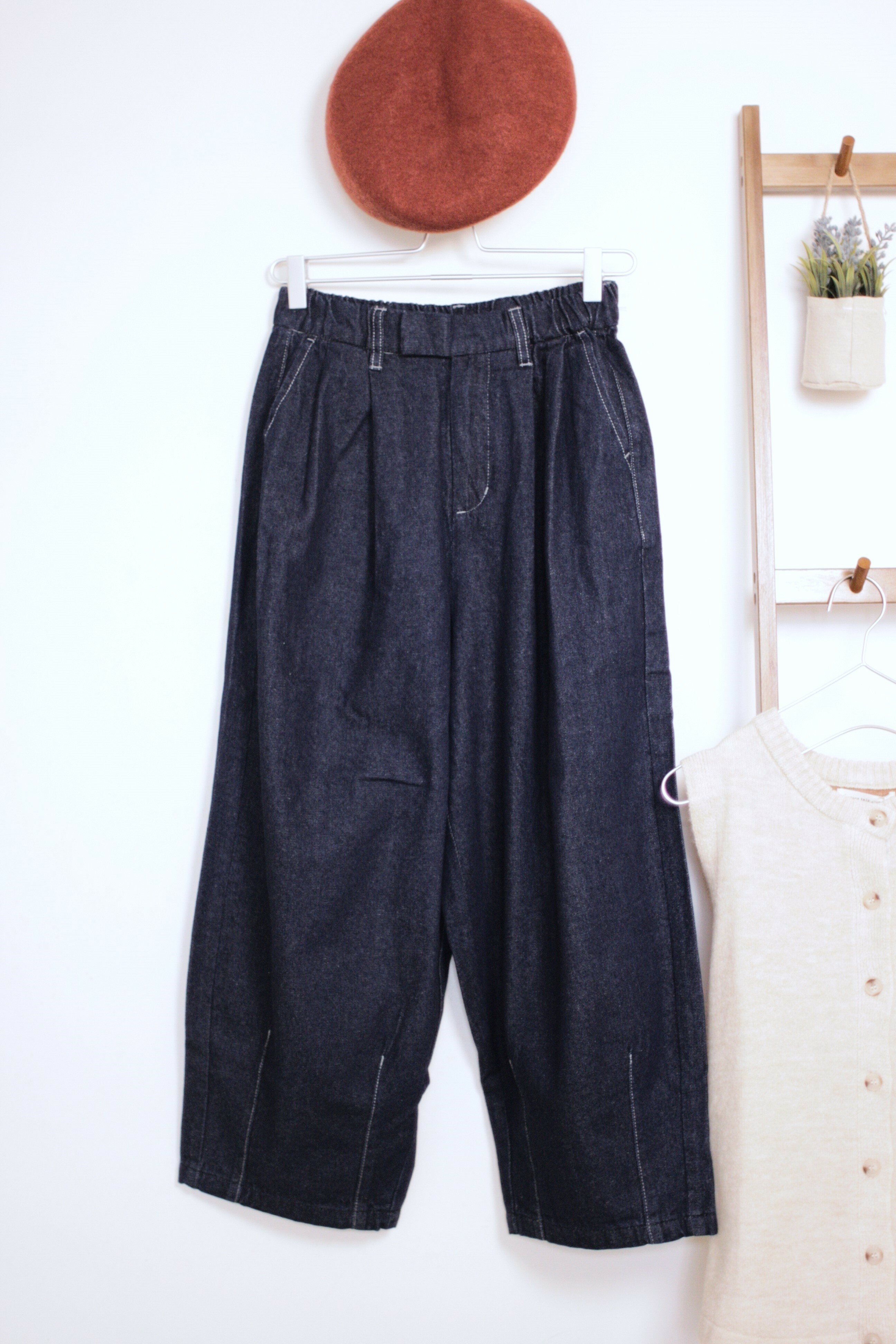 深洗水色錐形輪廓闊褲牛仔褲【日本直送】