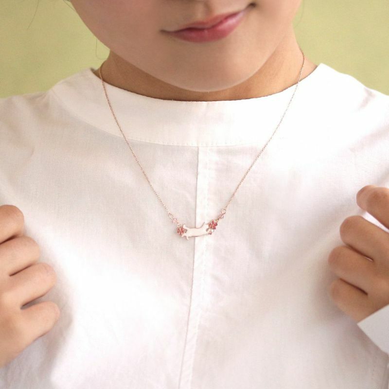 [日本制]櫻花貓咪頸鏈