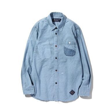 2015AW NEIGHBORHOOD SAVAGE 7 / C-SHIRT . LS 牛仔 襯衫 破壞 現貨