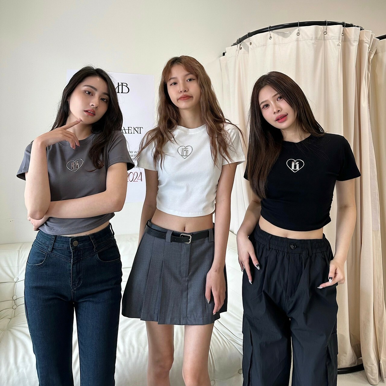 MMB液態金屬未來感抓皺短tee