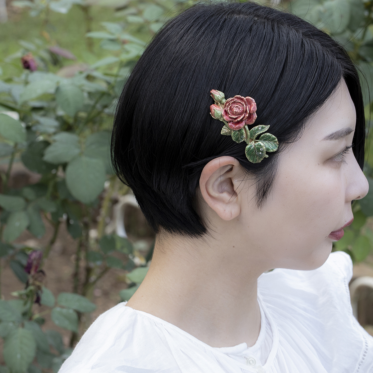 時尚玫瑰花髮夾/胸針