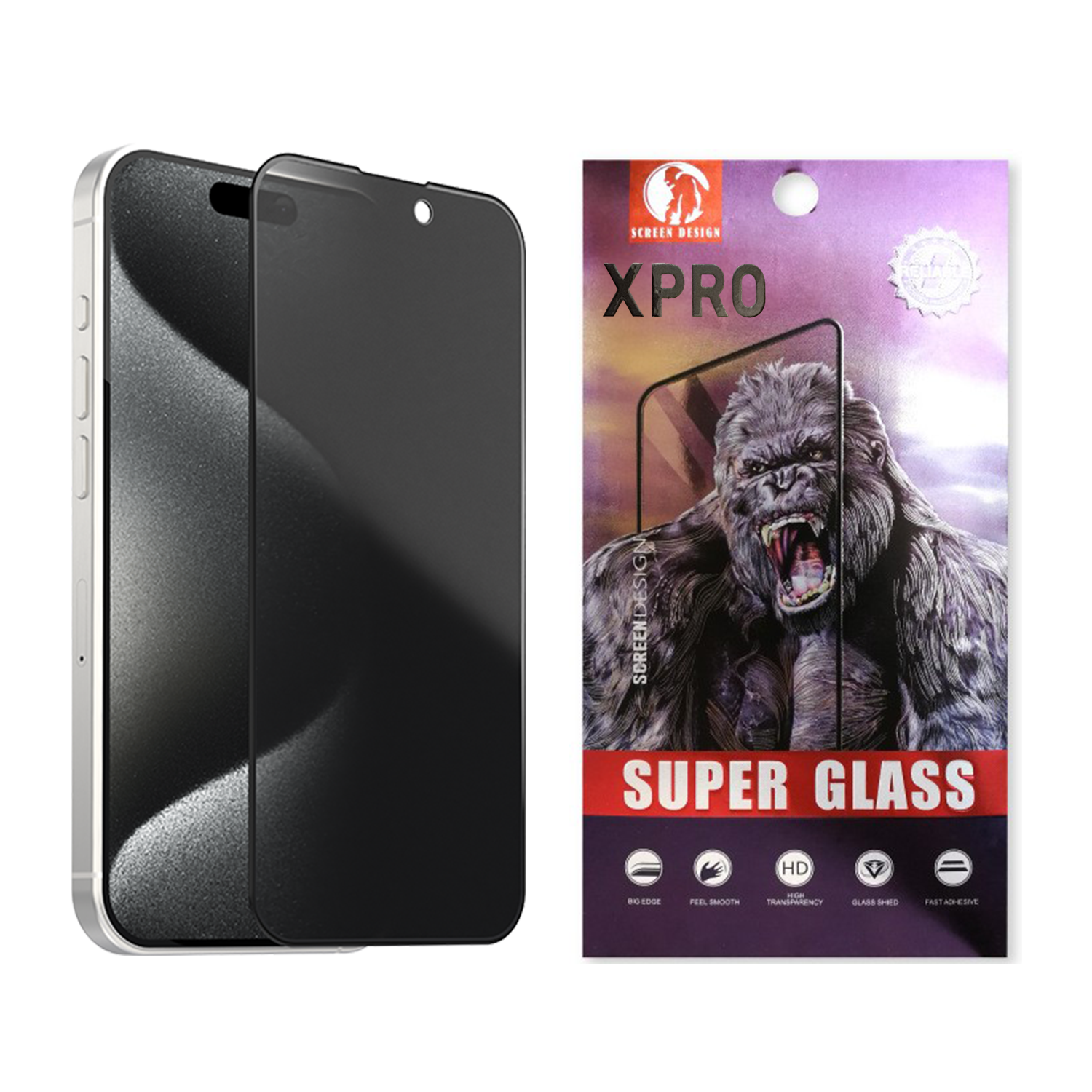 【現貨】XPRO - 巨猩 Super Glass Privacy - iPhone系列 防偷窺防指紋高透光全屏鋼化玻璃保護貼