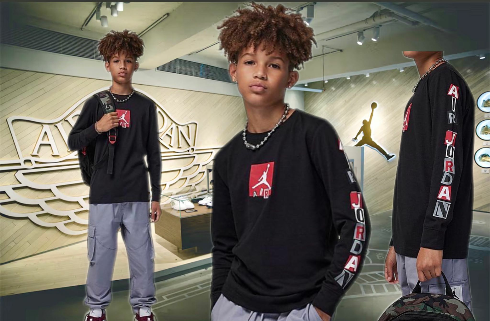 【預購】JORDAN F021305 大童長袖TEE