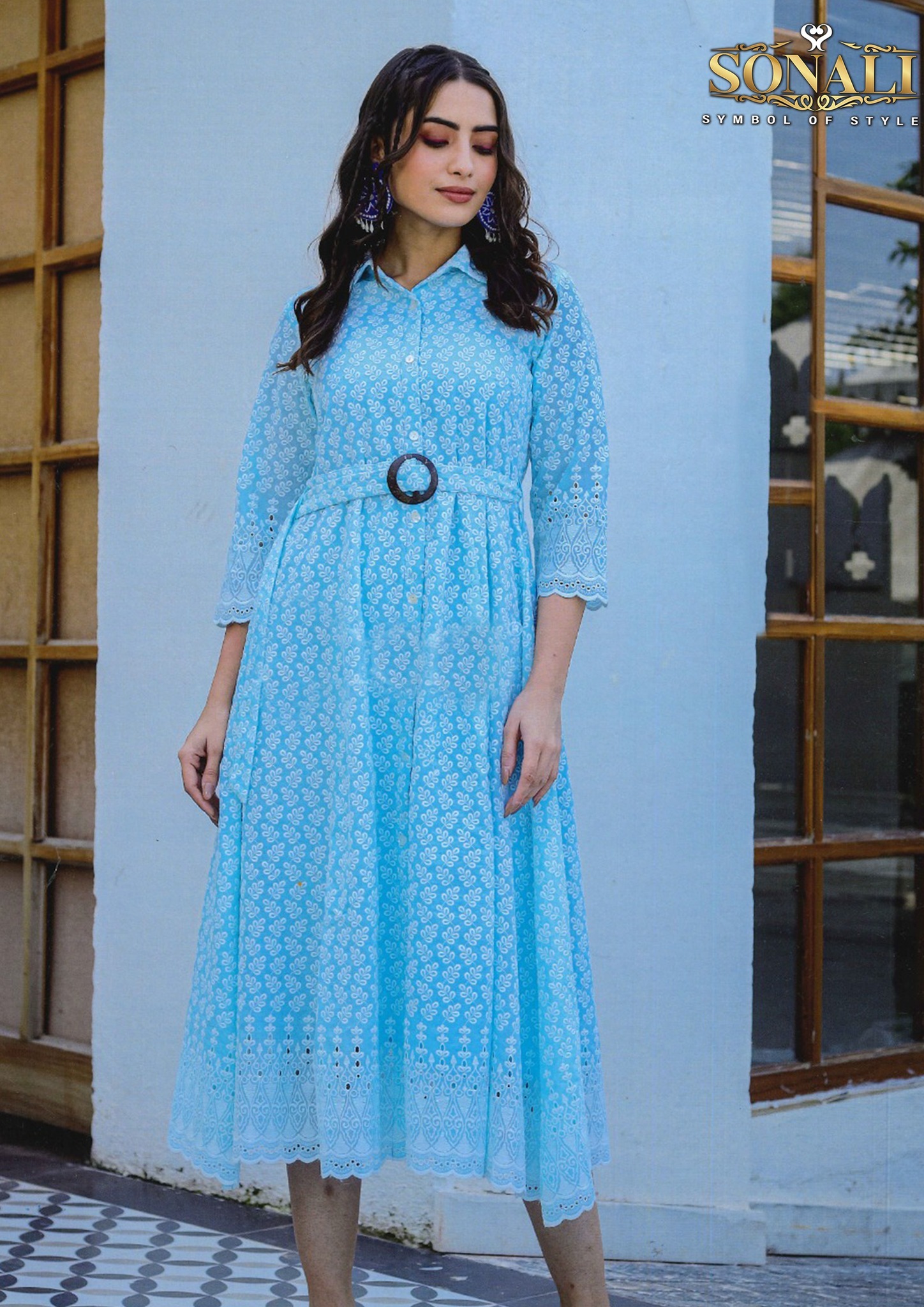 Sonali Premier Quality Women's Printed Dresses - Blue