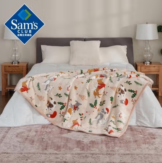 Member's Mark 抗靜電絨毯 (假日貓狗/樹獺/熊貓)