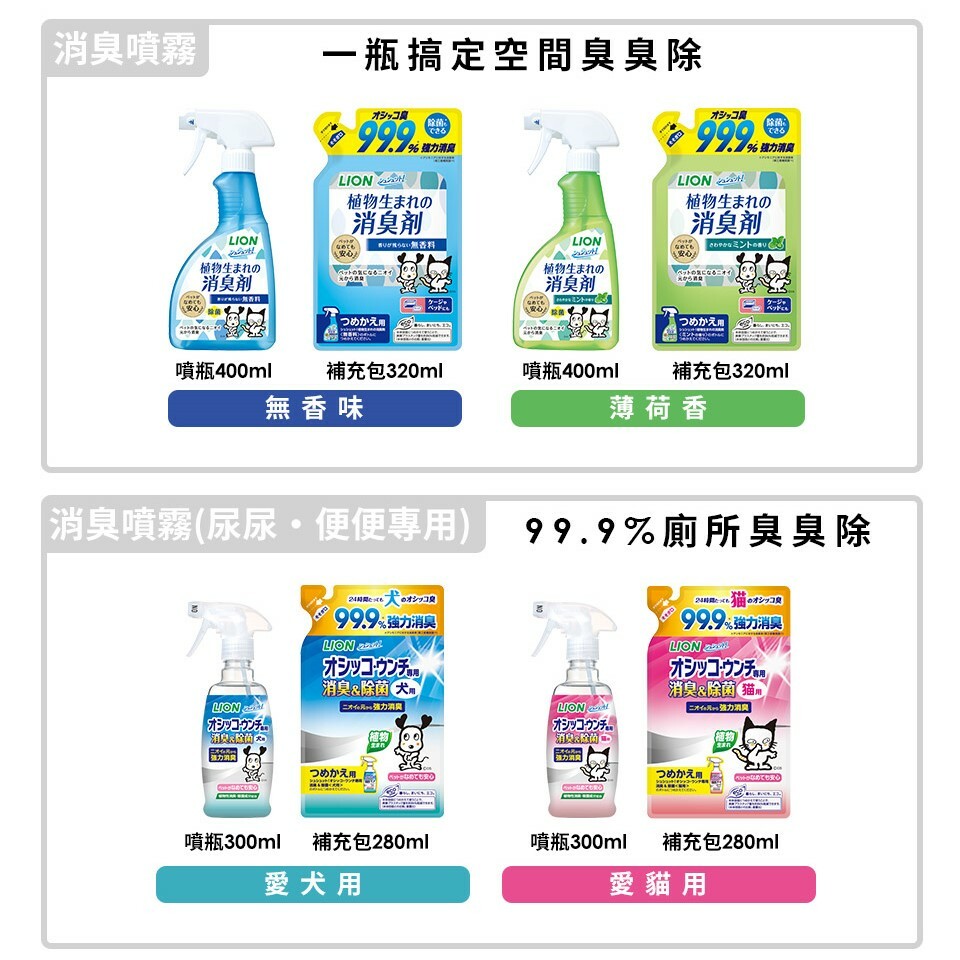 LION 獅王｜空間瞬效消臭噴劑/廁所臭臭除