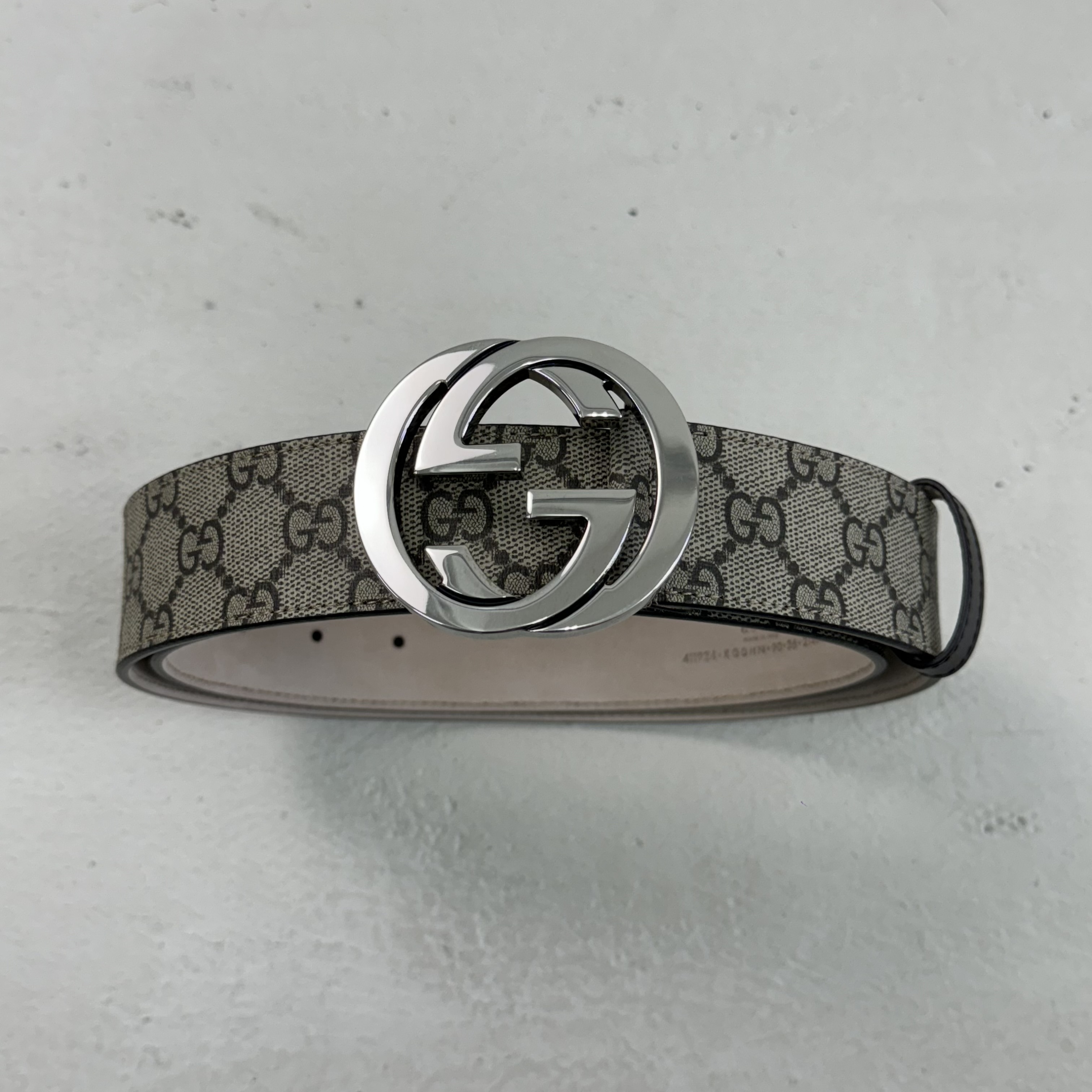 GUCCI 淺色老花皮帶【411924KGDHX 9643】