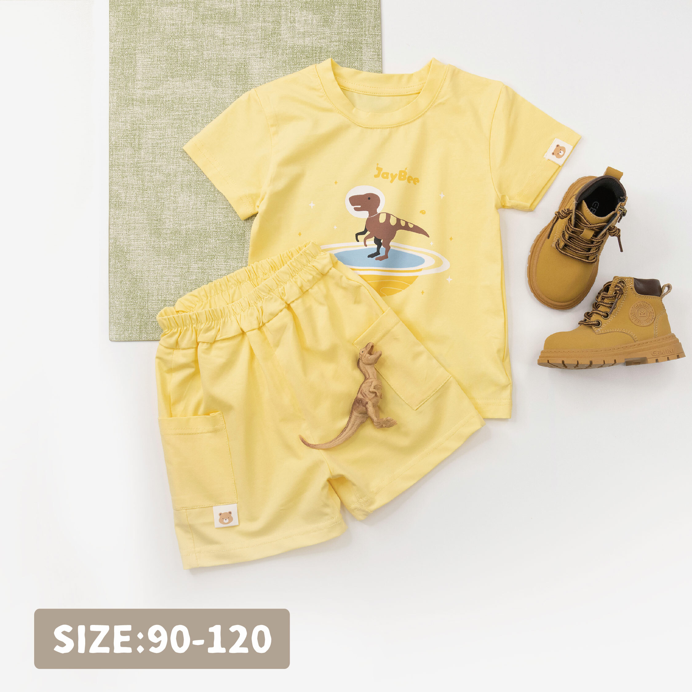 【JB1055】霜柔棉口袋短褲＊黃色