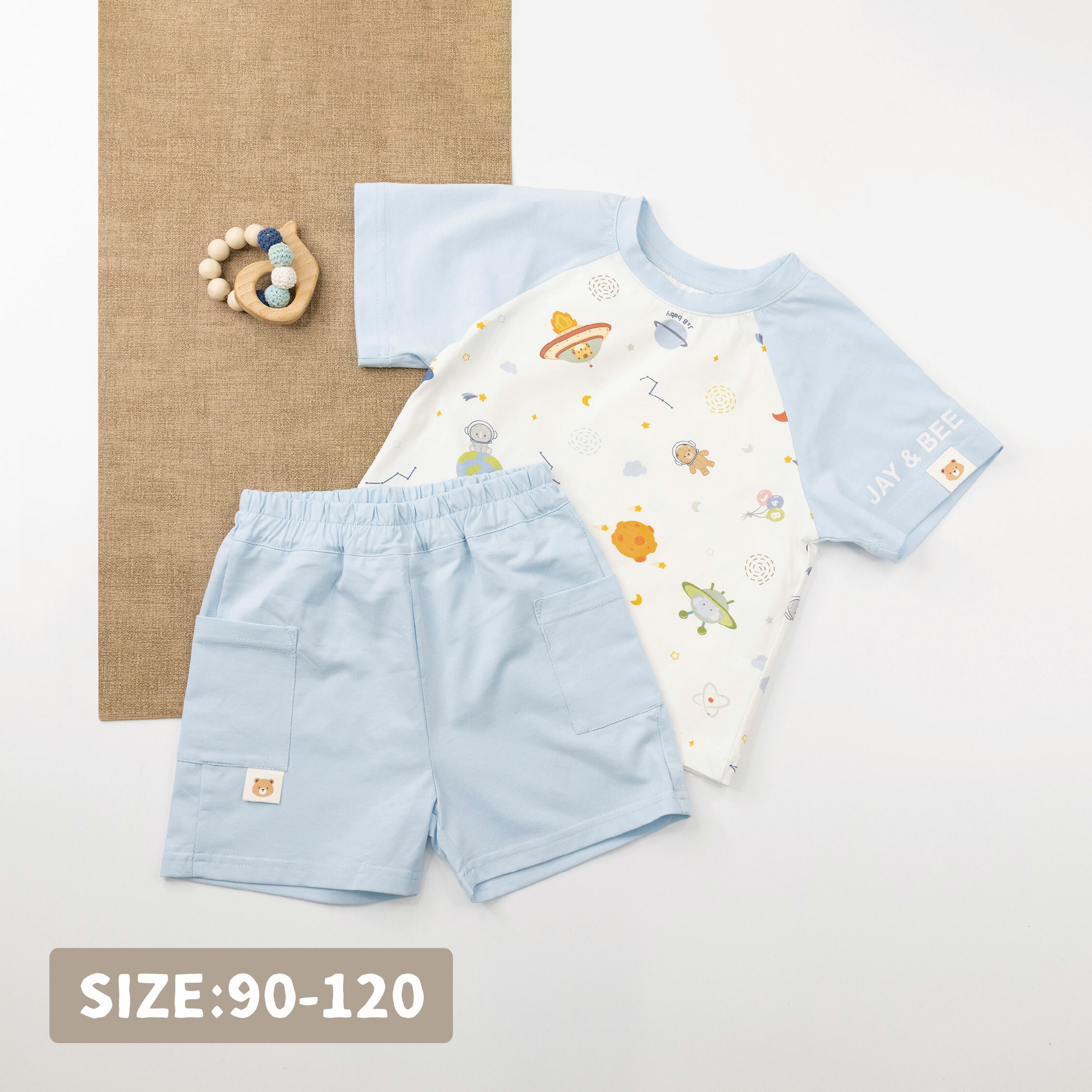 【JB1054】霜柔棉口袋短褲＊水藍色