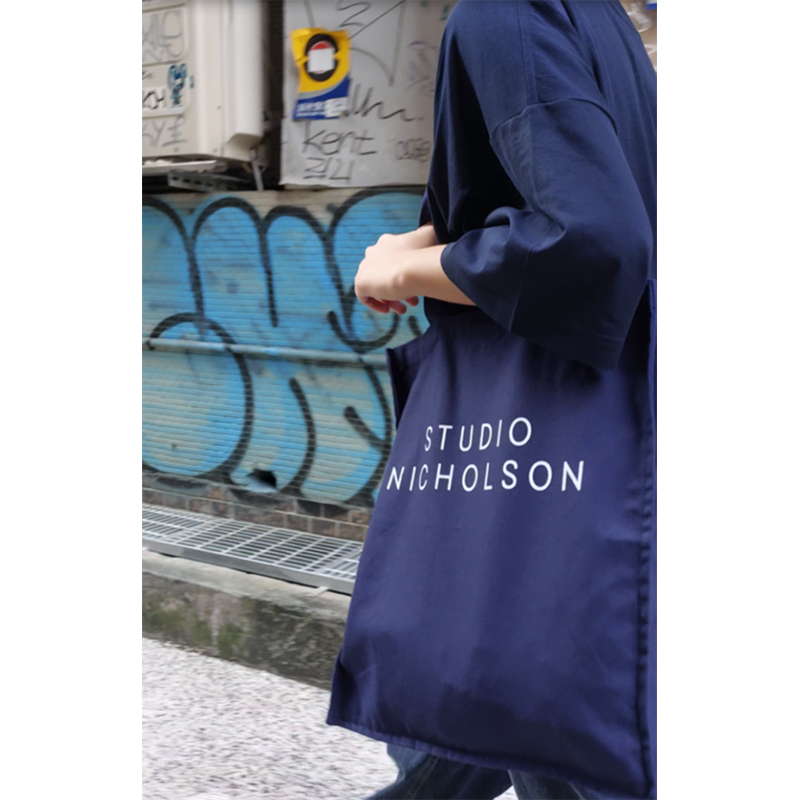 STUDIO NICHOLSON｜TOTEBAGS (STANDARD TOTE SNW DARK NAVY Studio Nicholson Standard Tote Bag in Dark Navy - Wallace