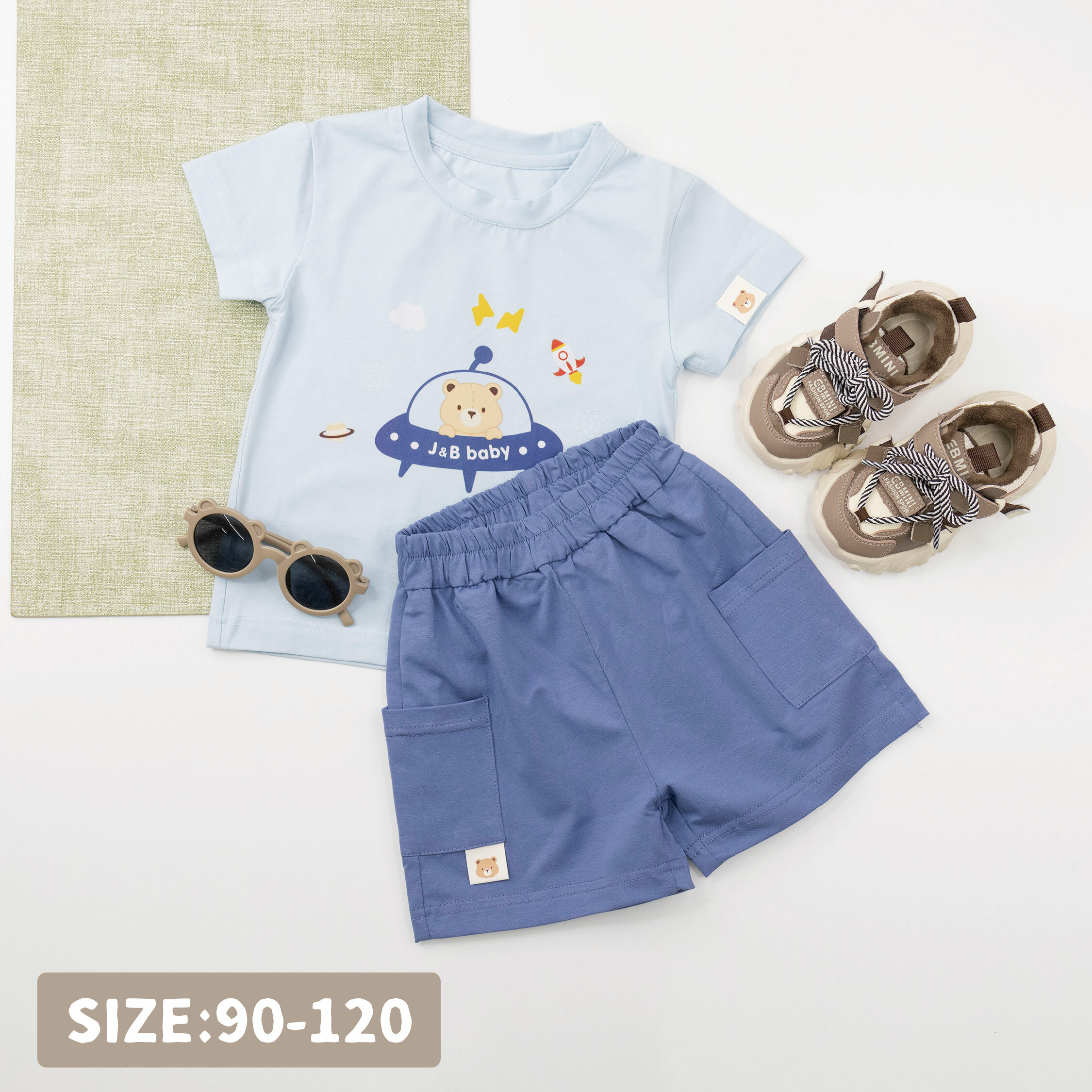 【JB1053】霜柔棉口袋短褲＊丈青色