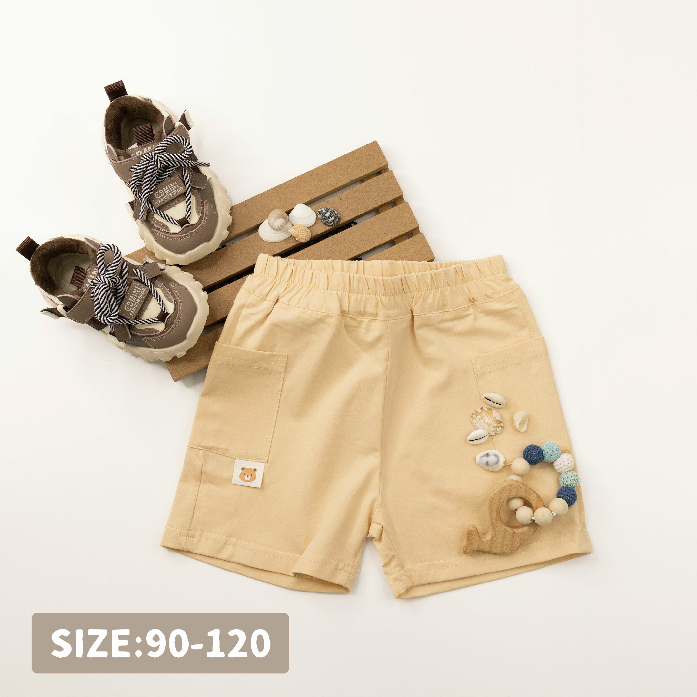 【JB1051】霜柔棉口袋短褲＊卡其色