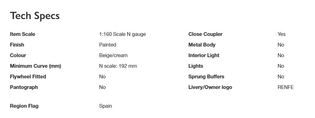 Arnold HN4396 N規 RENFE, Al-Andalus 特快列車客車廂.3輛
