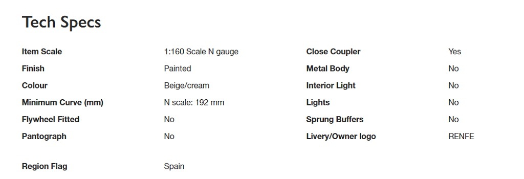 Arnold HN4397 N規 RENFE, Al-Andalus 特快列車客車廂.3輛