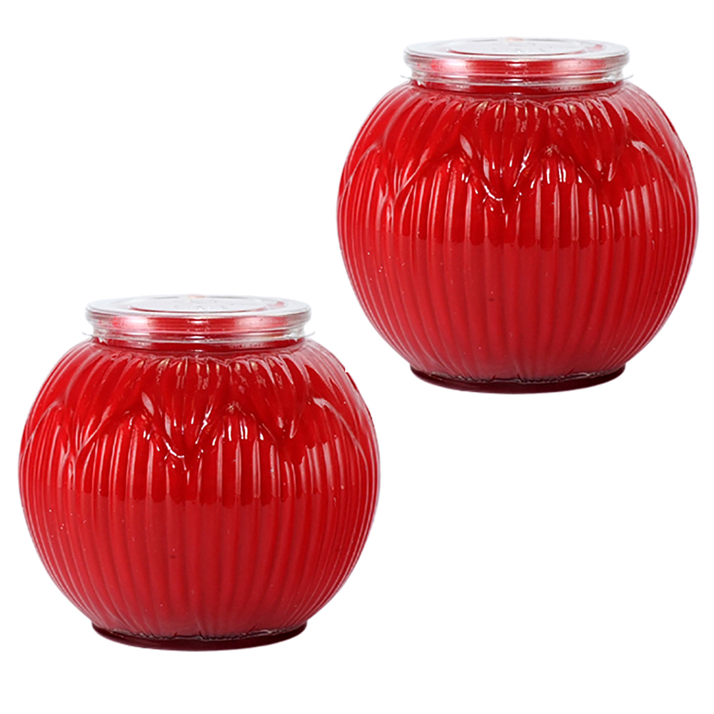 小蓮花酥油燈B221R紅色(1箱12對)【十方】153328