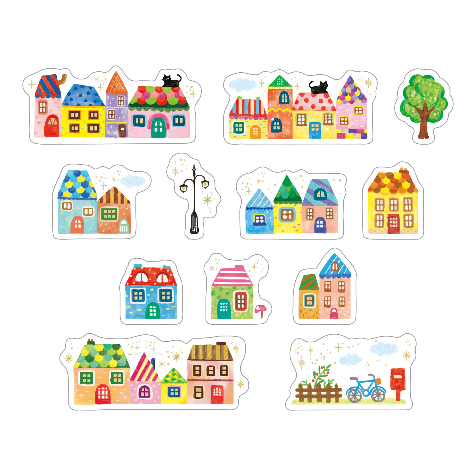 小鎮 36枚 PET貼紙包 ｜日本WORLD CRAFT