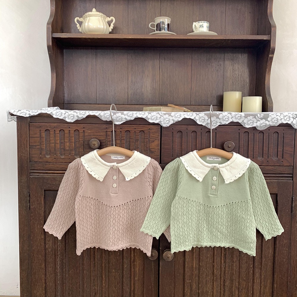 可愛鏤空領子上衣