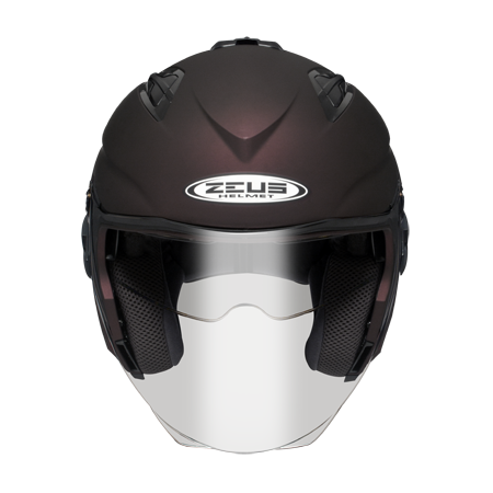ZEUS 瑞獅 ZS613B 消光酒紅｜zeus helmets 素色 半罩 安全帽 雙鏡片