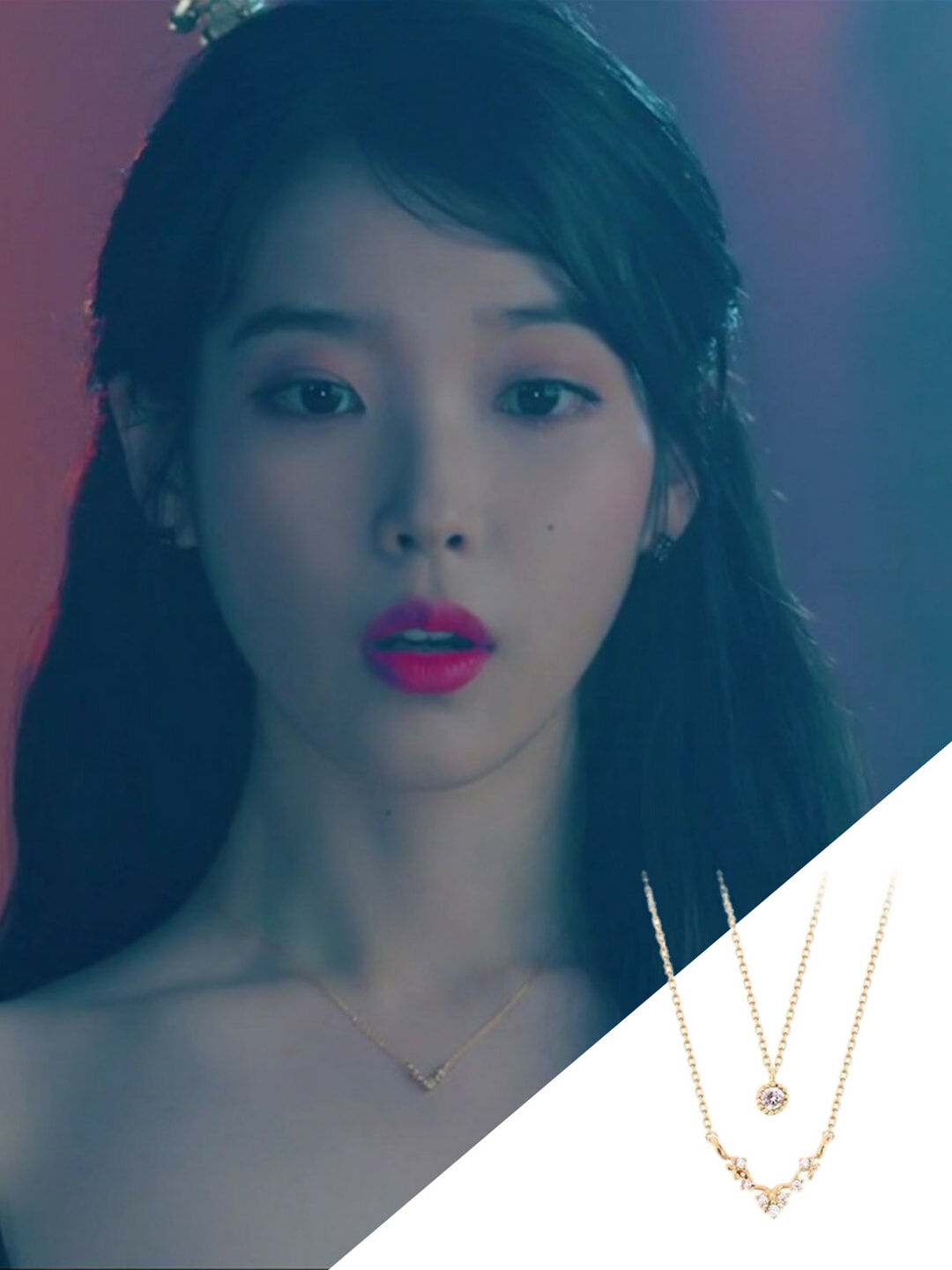 韓國WING BLING授權 浪漫典雅兩入式水晶項鍊(IU同款)