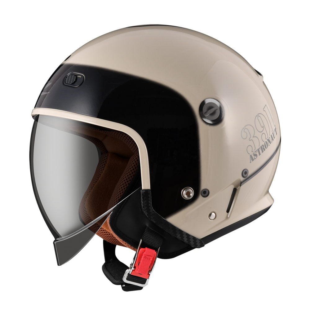 ZEUS 瑞獅 ZS391 A28 卡其/黑銀｜zeus helmets 半罩式 3/4罩 安全帽 太空帽