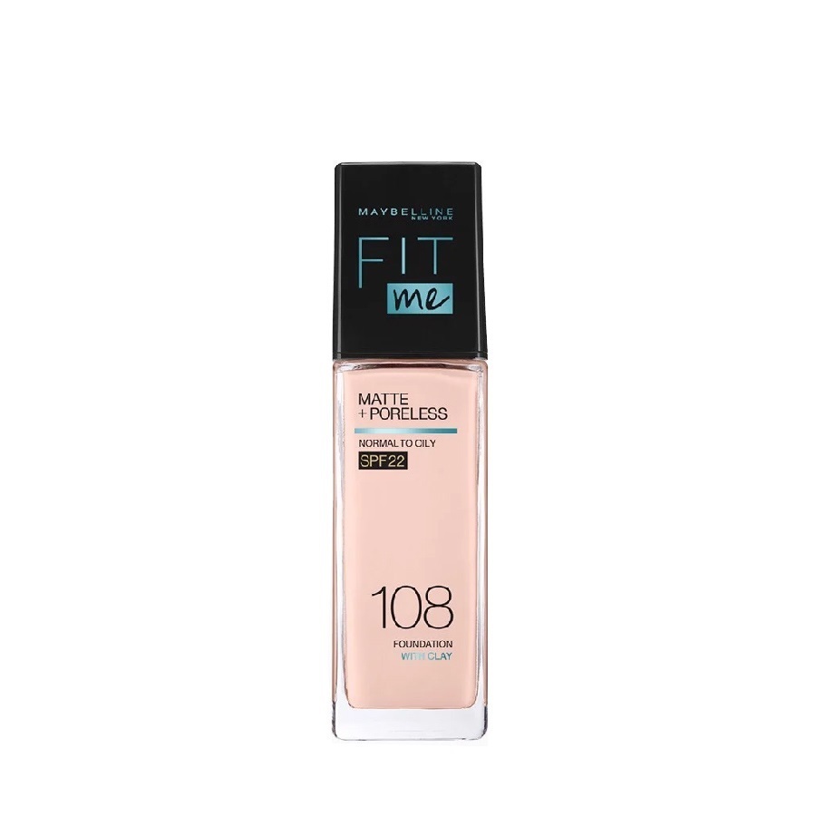 Maybelline New York - Fit Me 霧光控油零毛孔啞緻粉底液 SPF22 #108 30ml