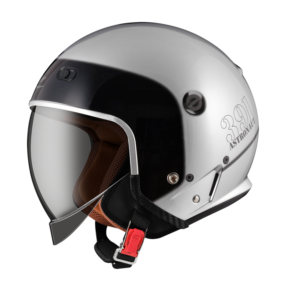ZEUS 瑞獅 ZS391 A28 白銀/黑銀｜zeus helmets 半罩式 3/4罩 安全帽 太空帽
