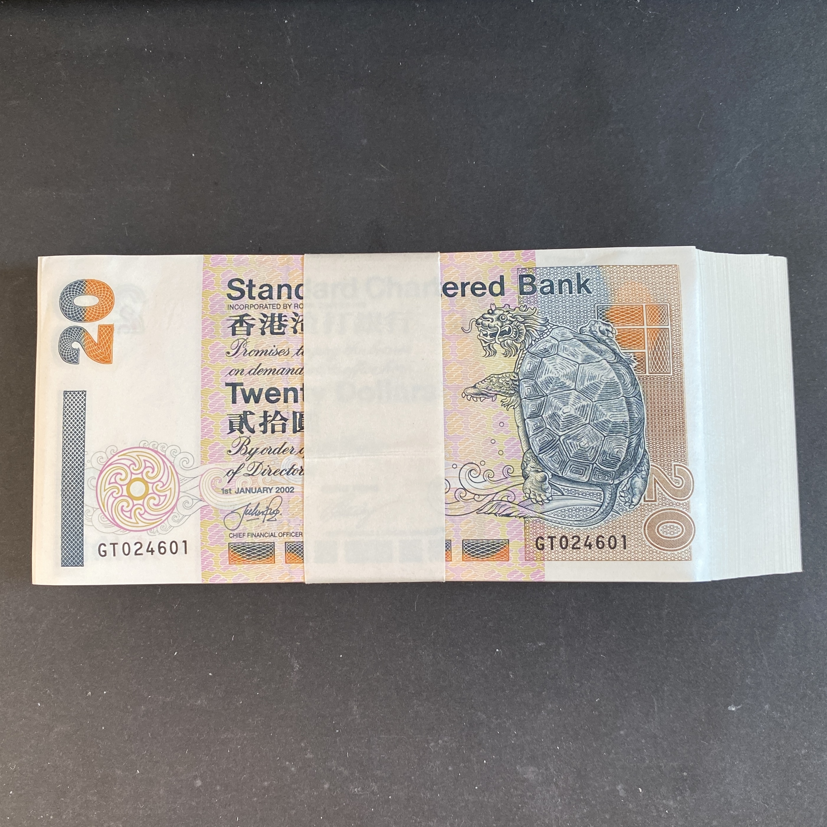 2002 SCB 20 dollars 100 pieces (UNC) GT024601-700