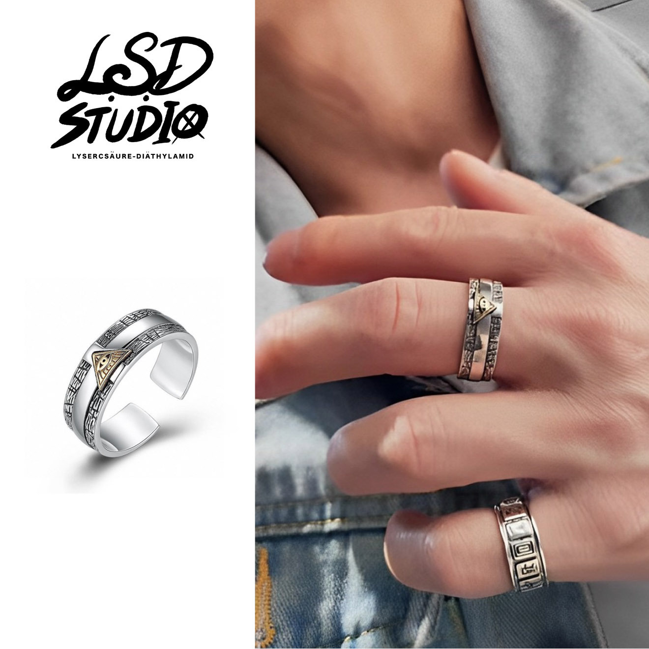 【ACCS003】光明之眼設計開口戒指