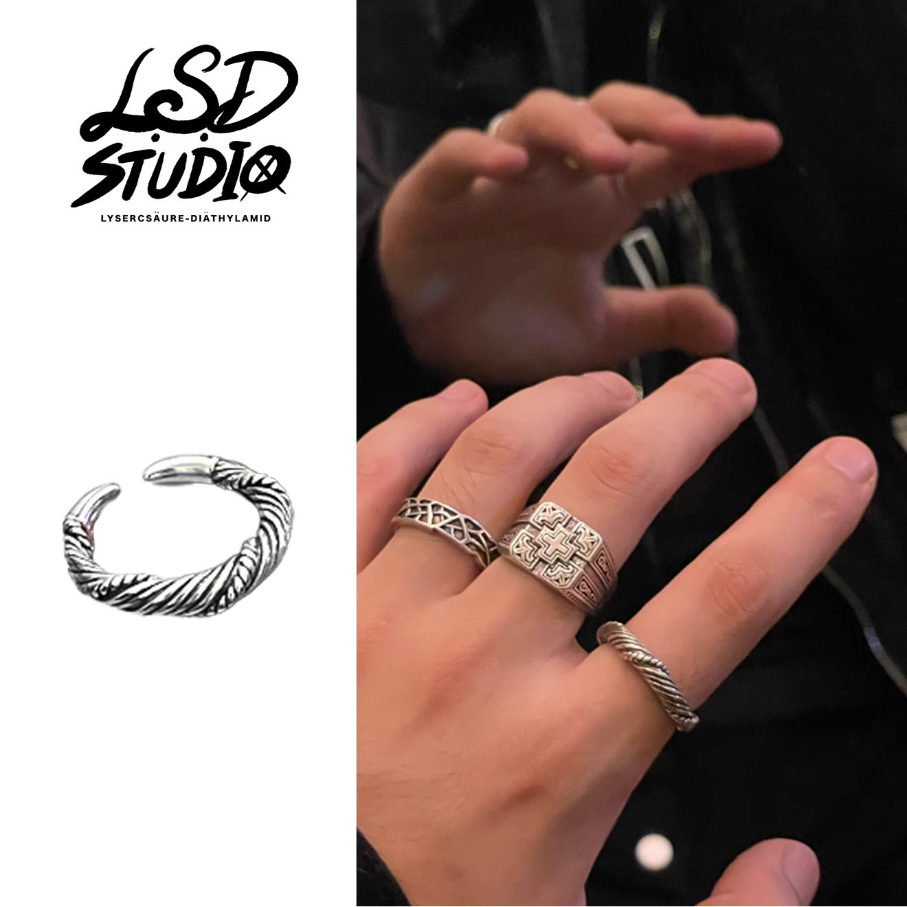 【ACCS004】泰式編織設計開口戒指