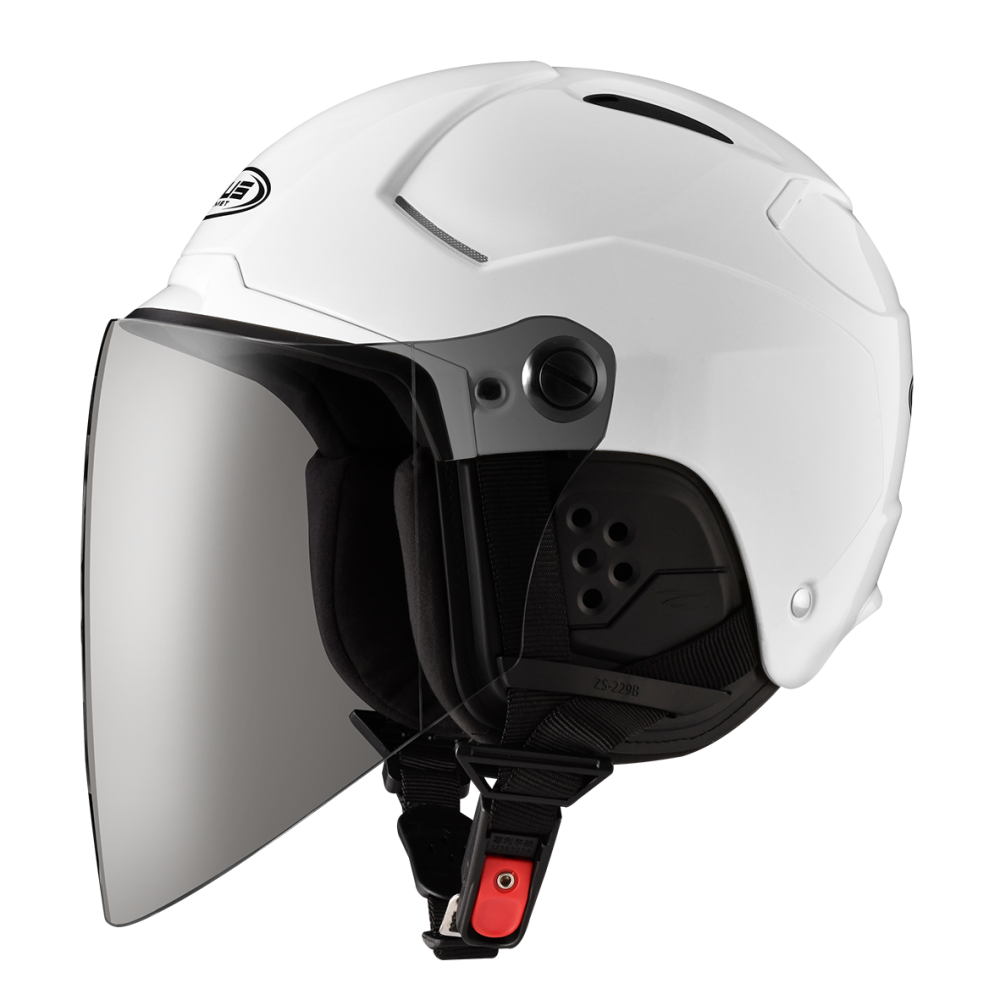 ZEUS 瑞獅 ZS229B 亮白｜zeus helmets 素色 半罩式 3/4罩