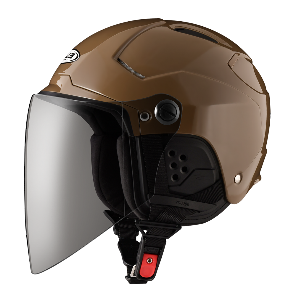 ZEUS 瑞獅 ZS229B 咖啡拿鐵｜zeus helmets 素色 半罩式 3/4罩