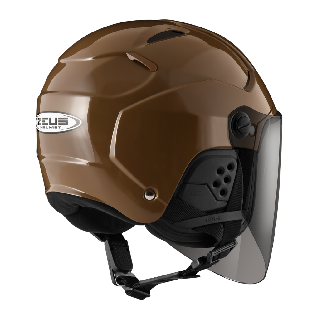 ZEUS 瑞獅 ZS229B 咖啡拿鐵｜zeus helmets 素色 半罩式 3/4罩