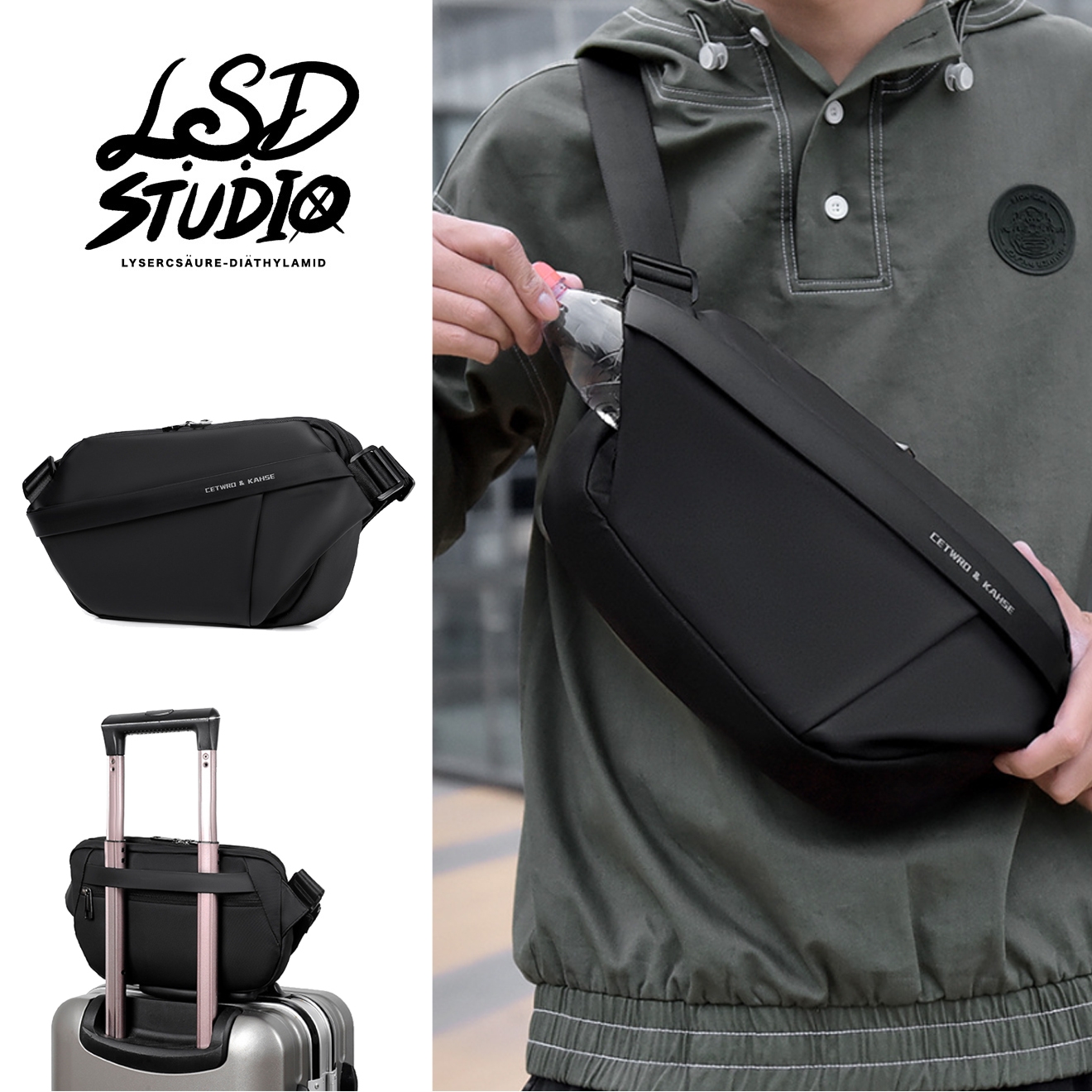 【BGSG003】斜型簡約設計快取磁吸單肩包