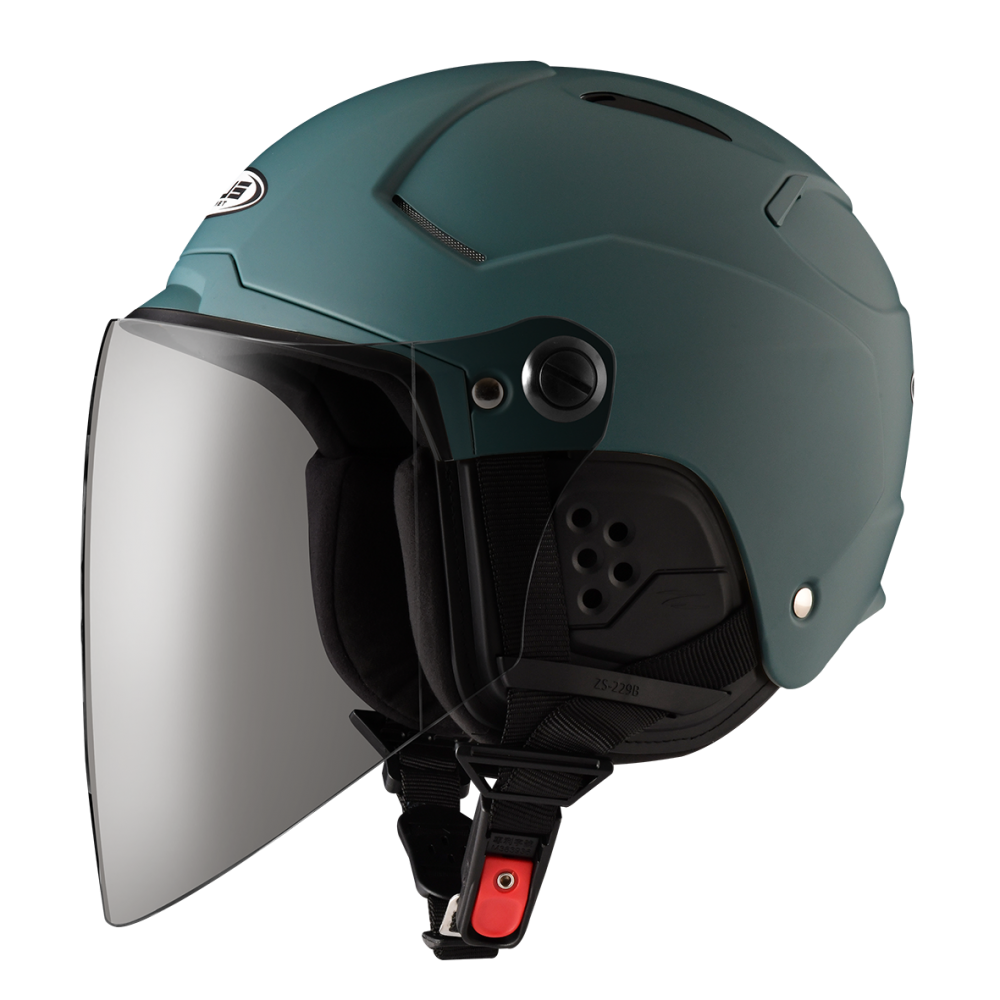 ZEUS 瑞獅 ZS229B 消光岩綠｜zeus helmets 素色 半罩式 3/4罩